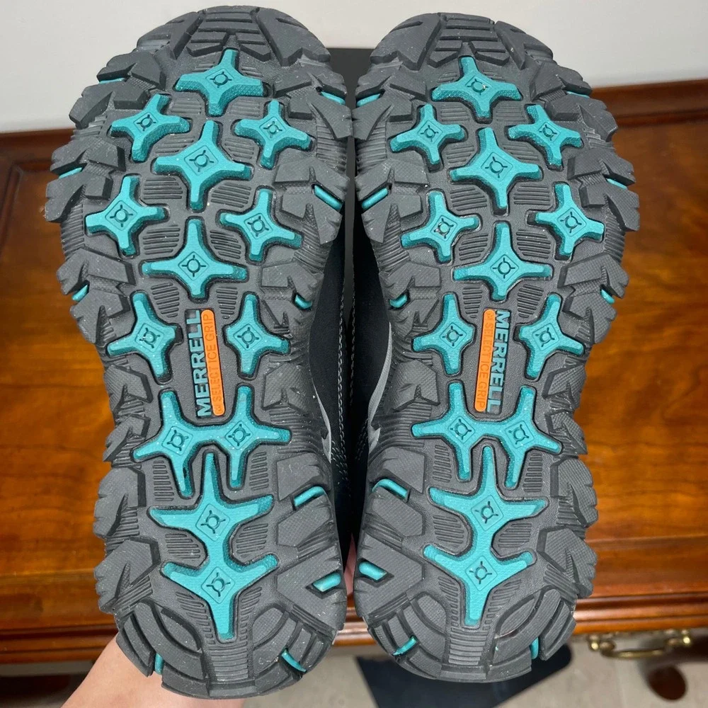 Merrell Polarand Rove Moc Waterproof Black Leather Hiking Shoes‎ Womens 5.5